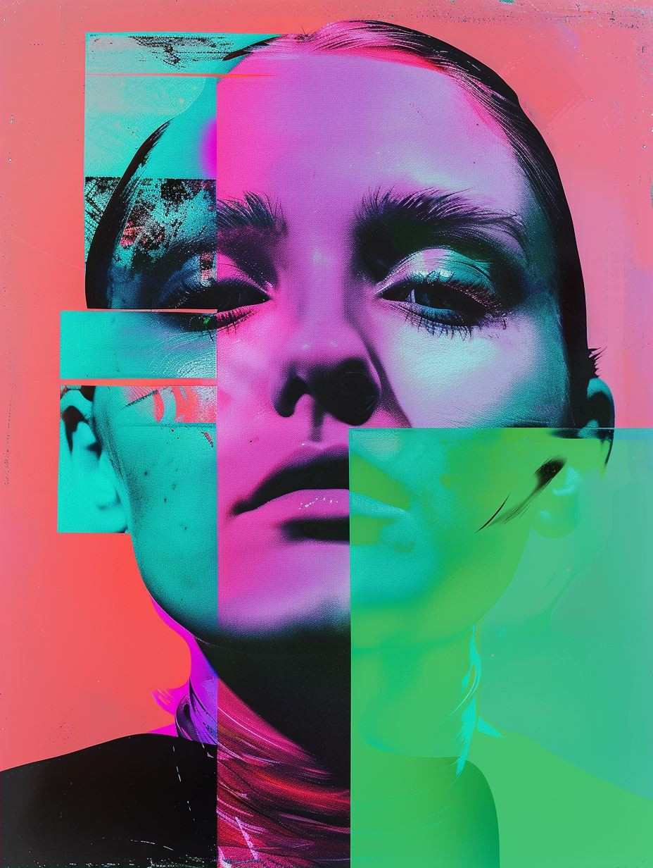 Neon Liquid Chrome Portrait - Image 2
