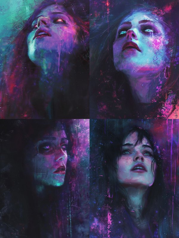 Neon Ethereal Portrait Study