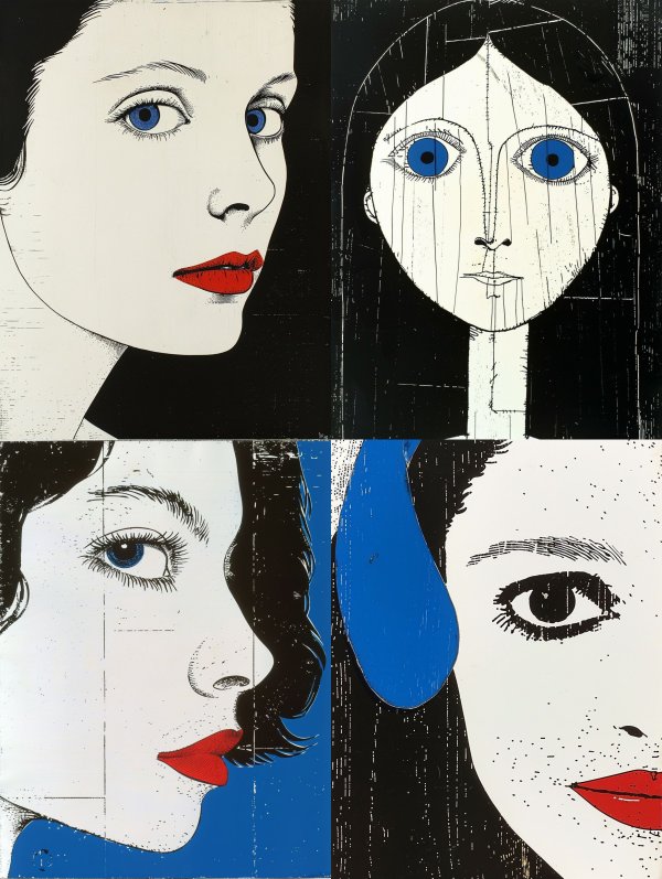 Modernist Fragmented Female Portraits