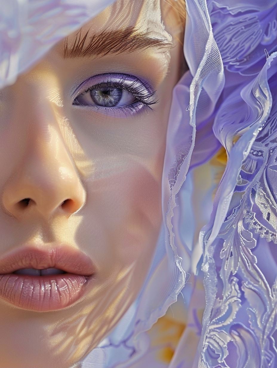 Ethereal Lavender Veil Portrait