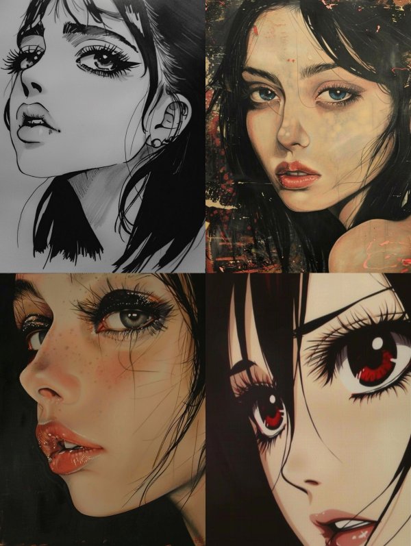 Ethereal Gazes: A Study in Stylized Portraits