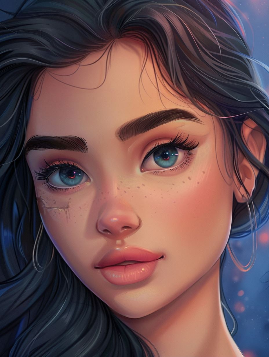 Ethereal Gaze: Digital Portrait Series - Image 1