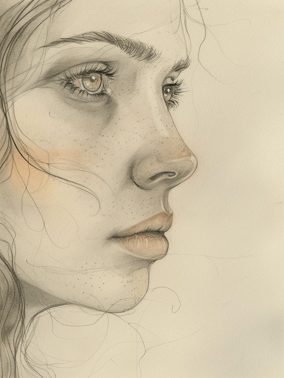 Ethereal Gaze: A Study in Pencil - Image 3