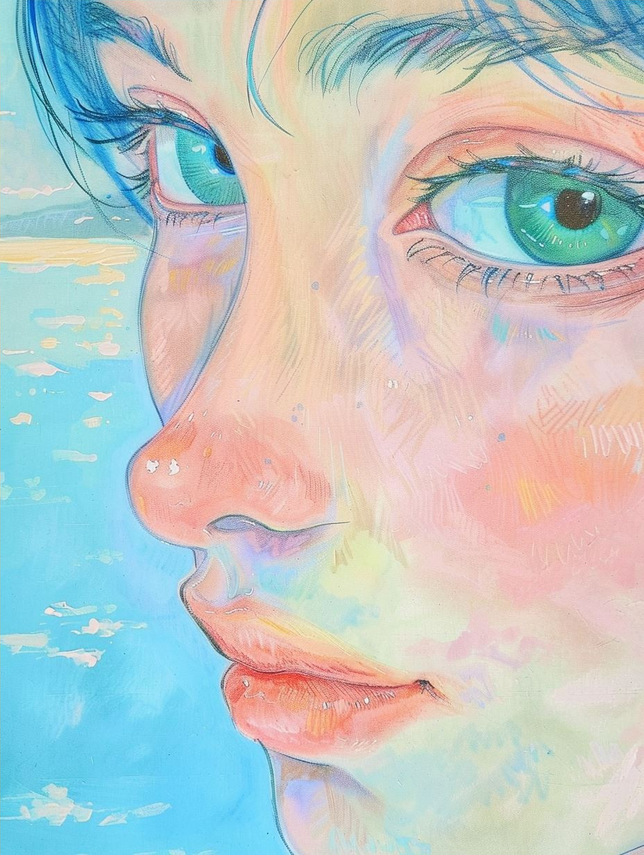 Ethereal Gazes in Pastel Hues - Image 4
