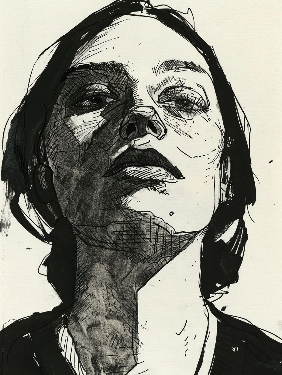 Fragmented Ink Portrait Study - Image 2
