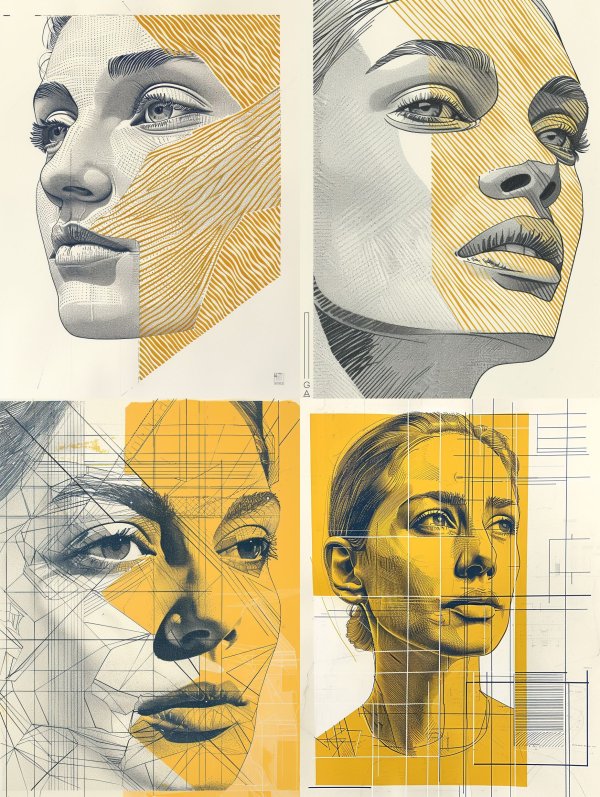 Geometric Golden Portrait Studies