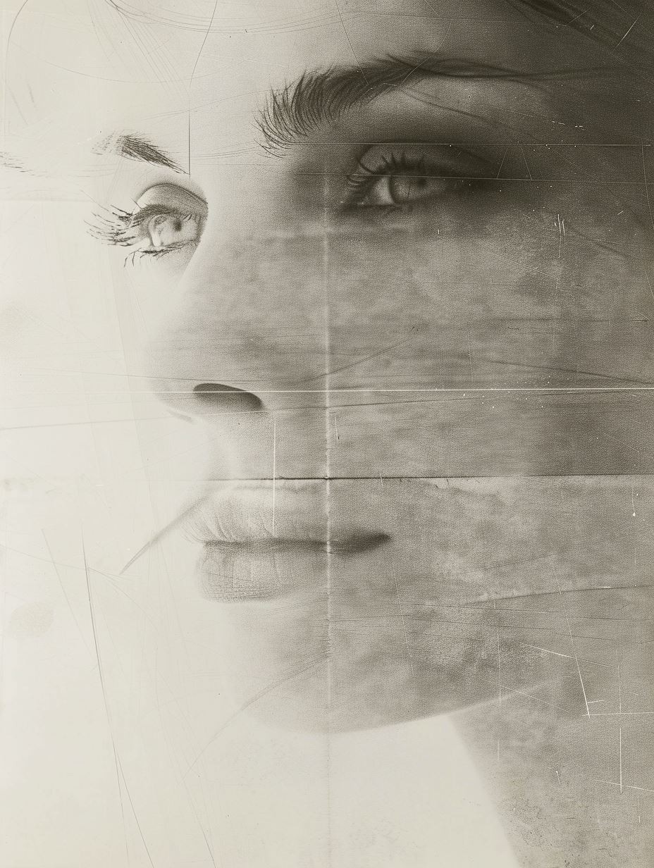 Fragmented Gaze in Sepia - Image 1