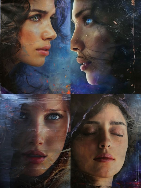 Ethereal Gazes in Blue