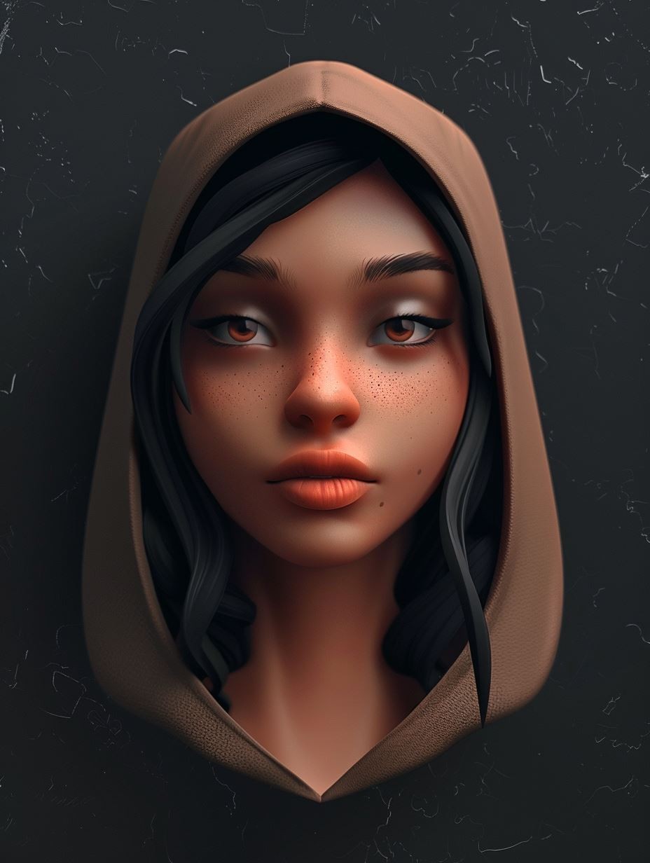 Serene Gaze in Earthy Tones - Image 1