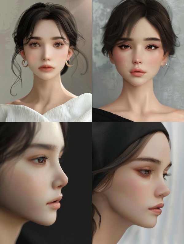 Ethereal Beauty: Digital Portrait Studies