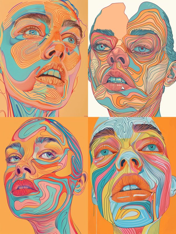 Psychedelic Fluid Portrait Study