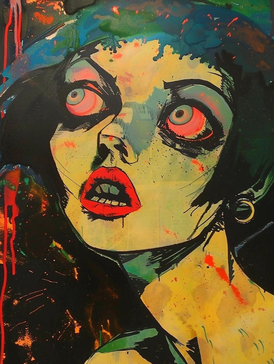 Psychotic Neon Pop Art Portrait