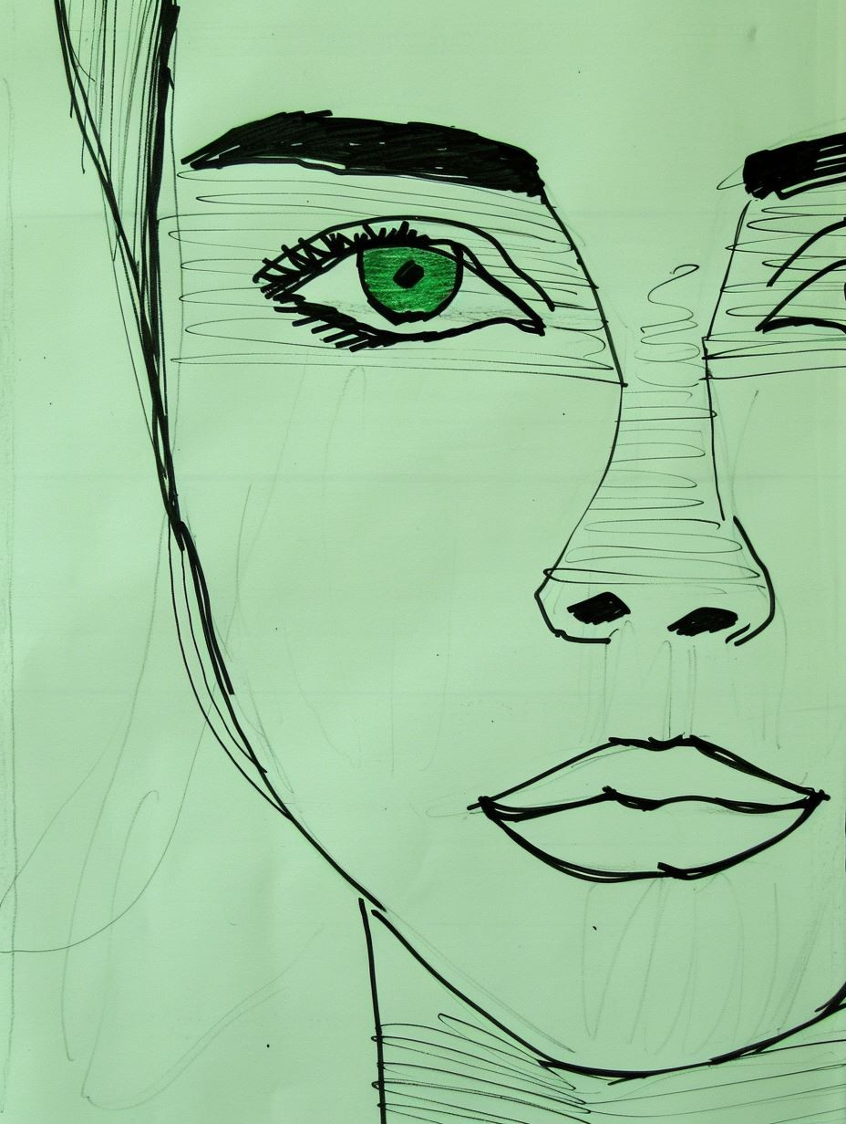 Abstract Cubist Line Art Portraits - Image 1
