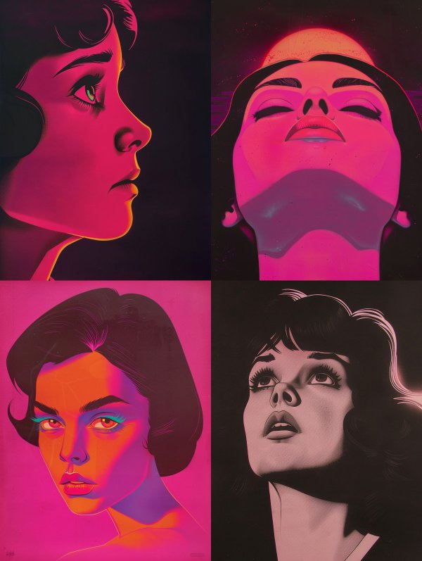 Neon Noir Retro Futurism Portrait