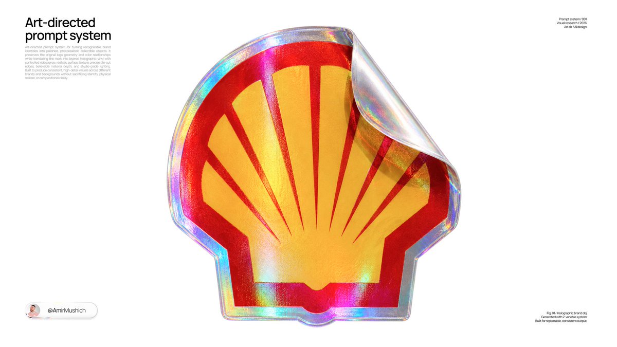 Iridescent Holographic Die-Cut Brand Sticker
