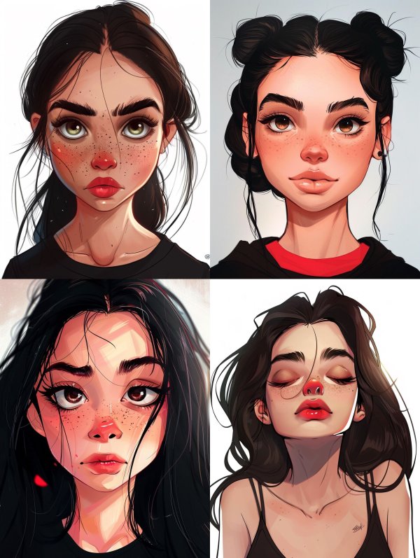 Digital Art Portraits of Stylized Women