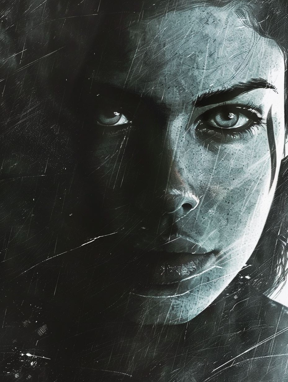 Scratched Noir Portrait - Image 3