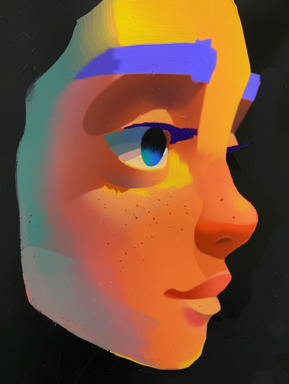 Neon Spectrum Portrait Study - Image 1