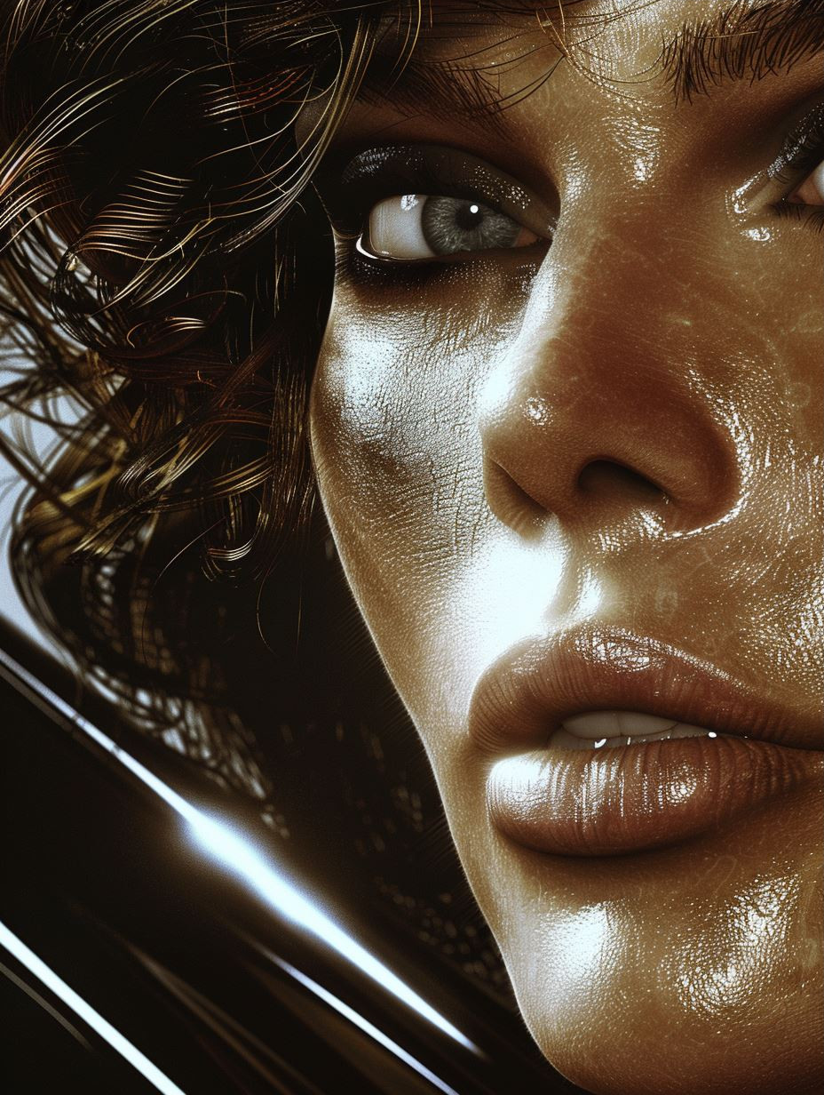 Sleek Noir Cybernetic Portraits - Image 3