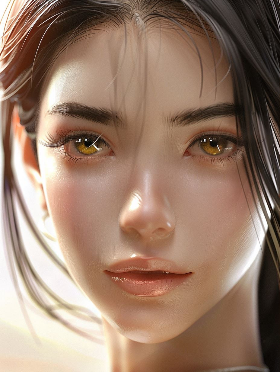 Serene Porcelain Gaze - Image 3
