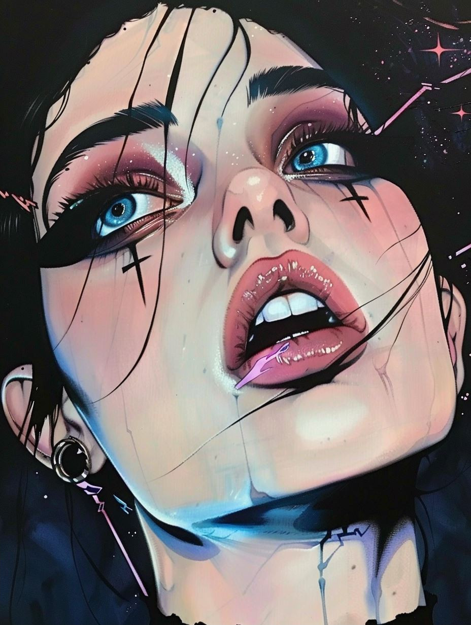 Neon Noir Cyberpunk Portrait - Image 2