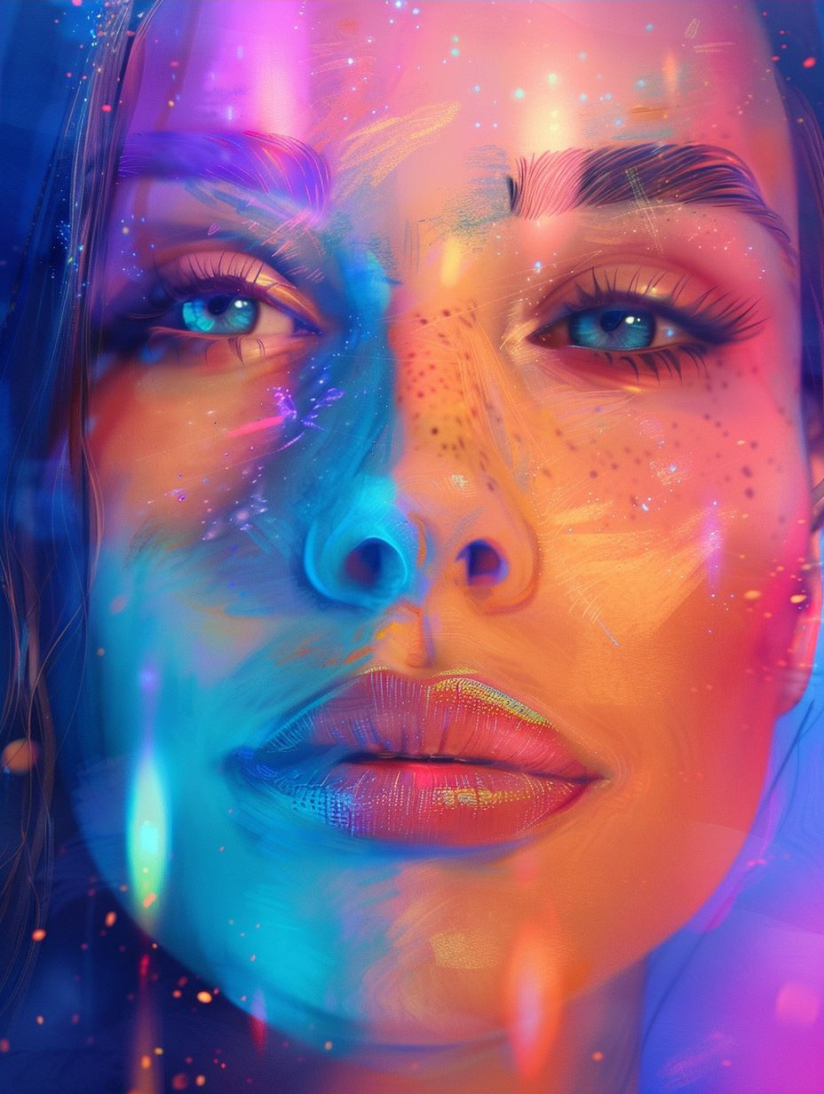 Neon Visions: A Cybernetic Portrait Study - Image 4