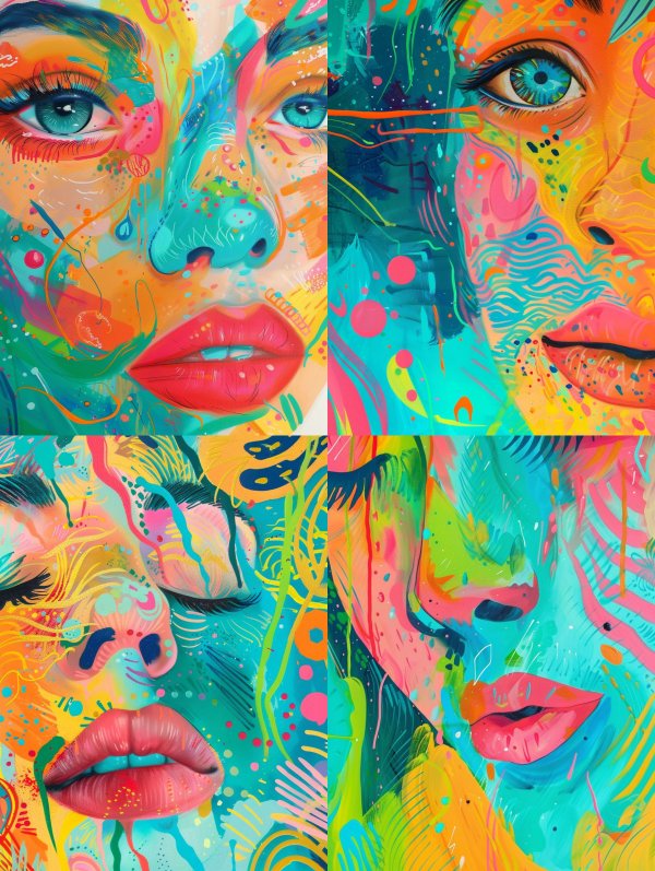 Chromatic Visions: A Kaleidoscope of Faces