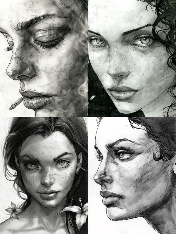 Whispers of Graphite: Four Feminine Gazes