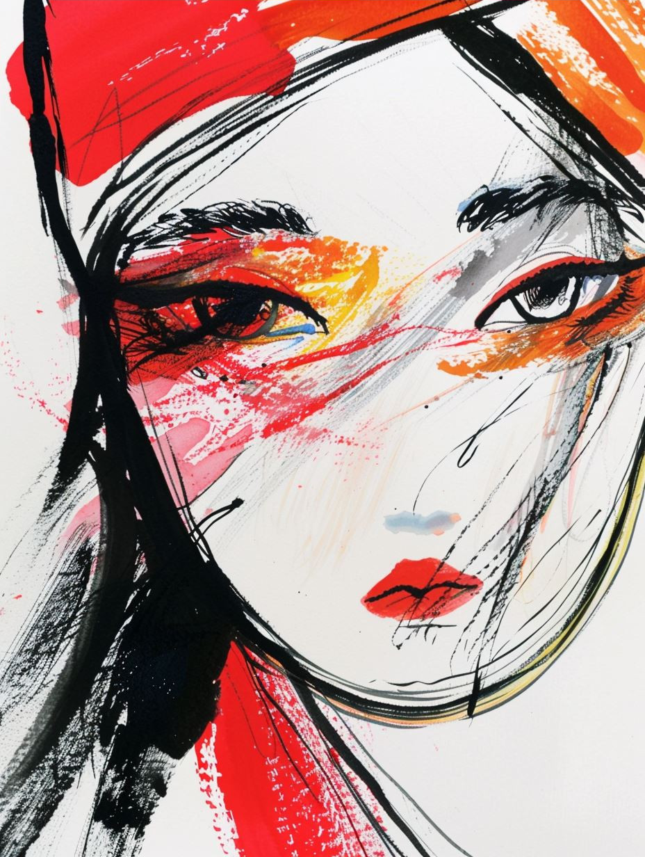 Abstract Expressionist Asian Portraits - Image 4