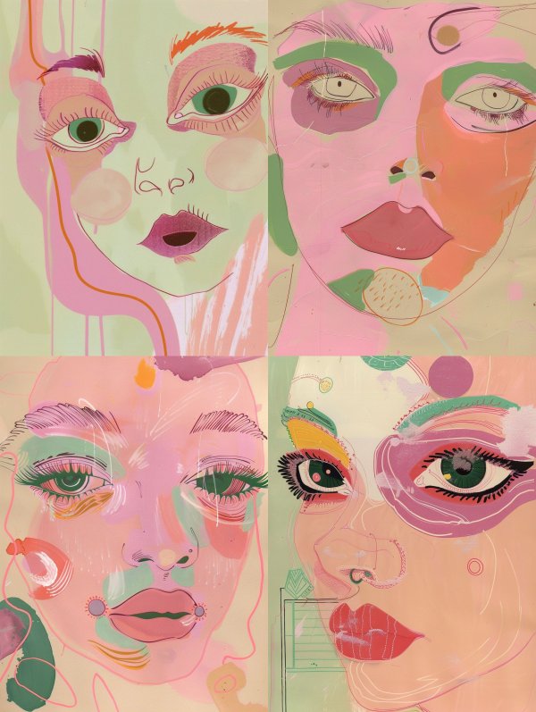 Abstract Pastel Dream Portraits