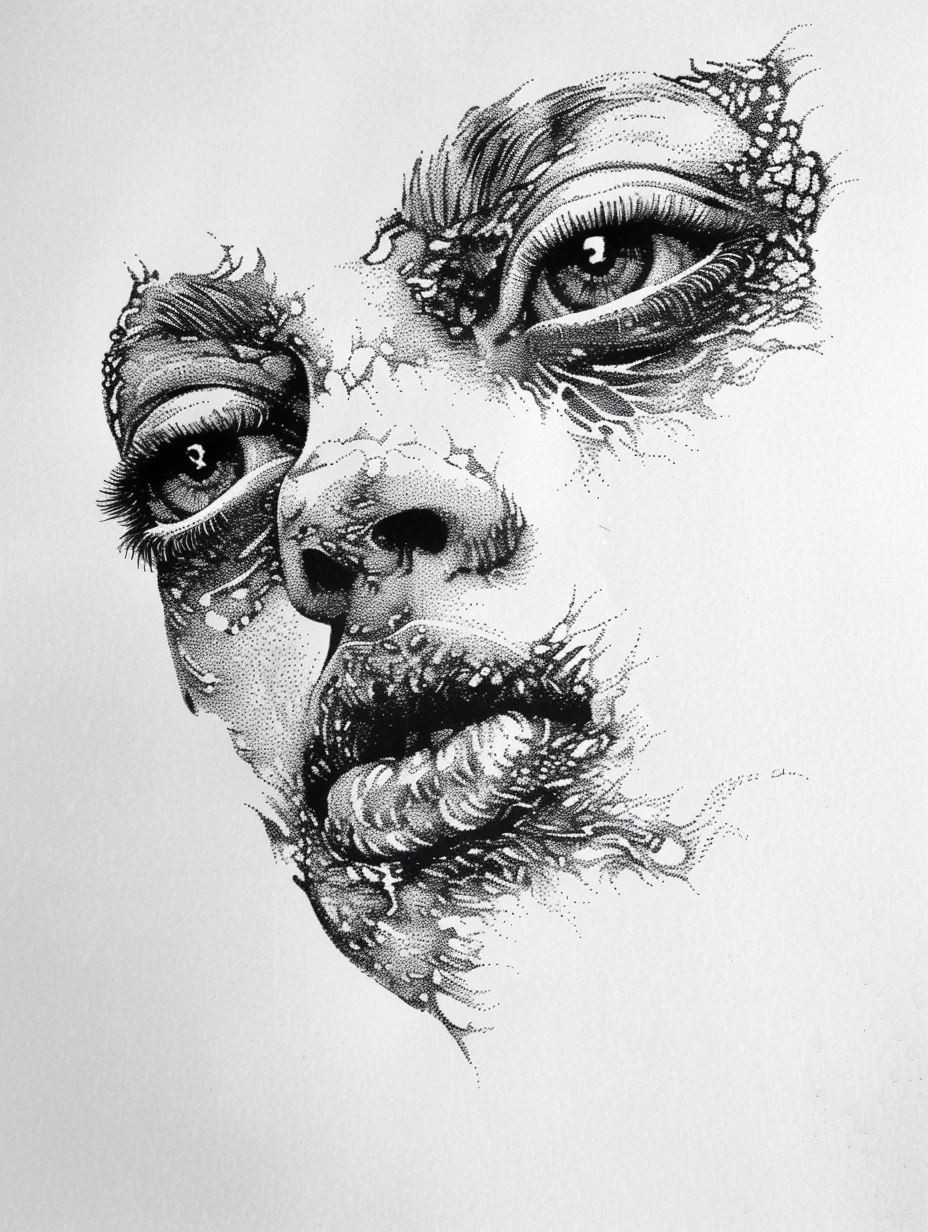 Intricate Gothic Ink Portrait - Image 2