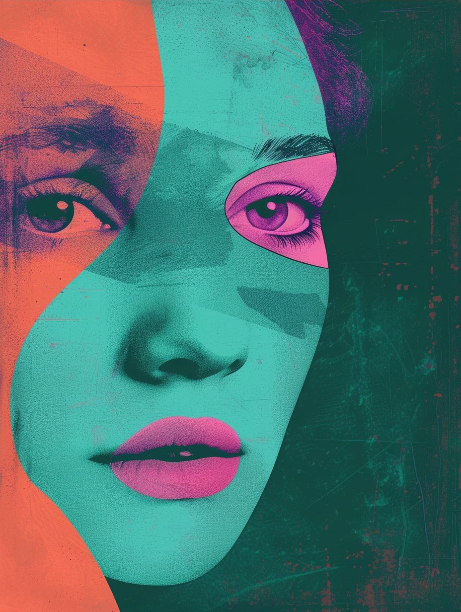 Neon Dreams Fragmented Portraits - Image 3
