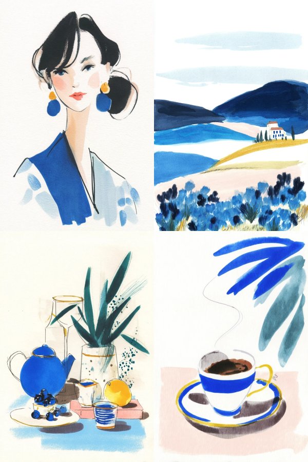Azure Elegance Illustration