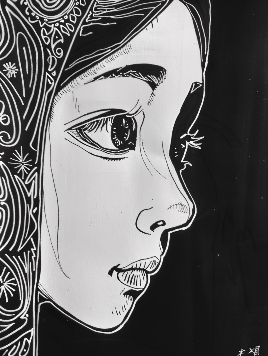 Abstract Neon Manga Portrait - Image 4