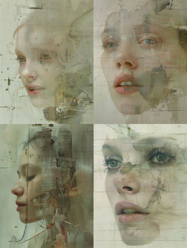 Fragmented Portraits of Digital Ethereal Beauty