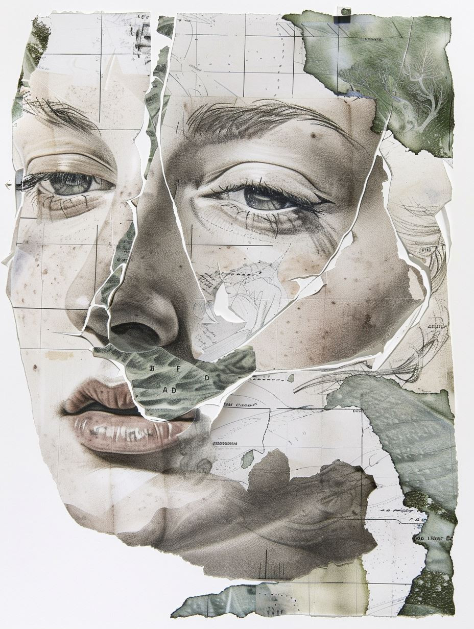 Fragmented Beauty: A Mixed Media Study - Image 1