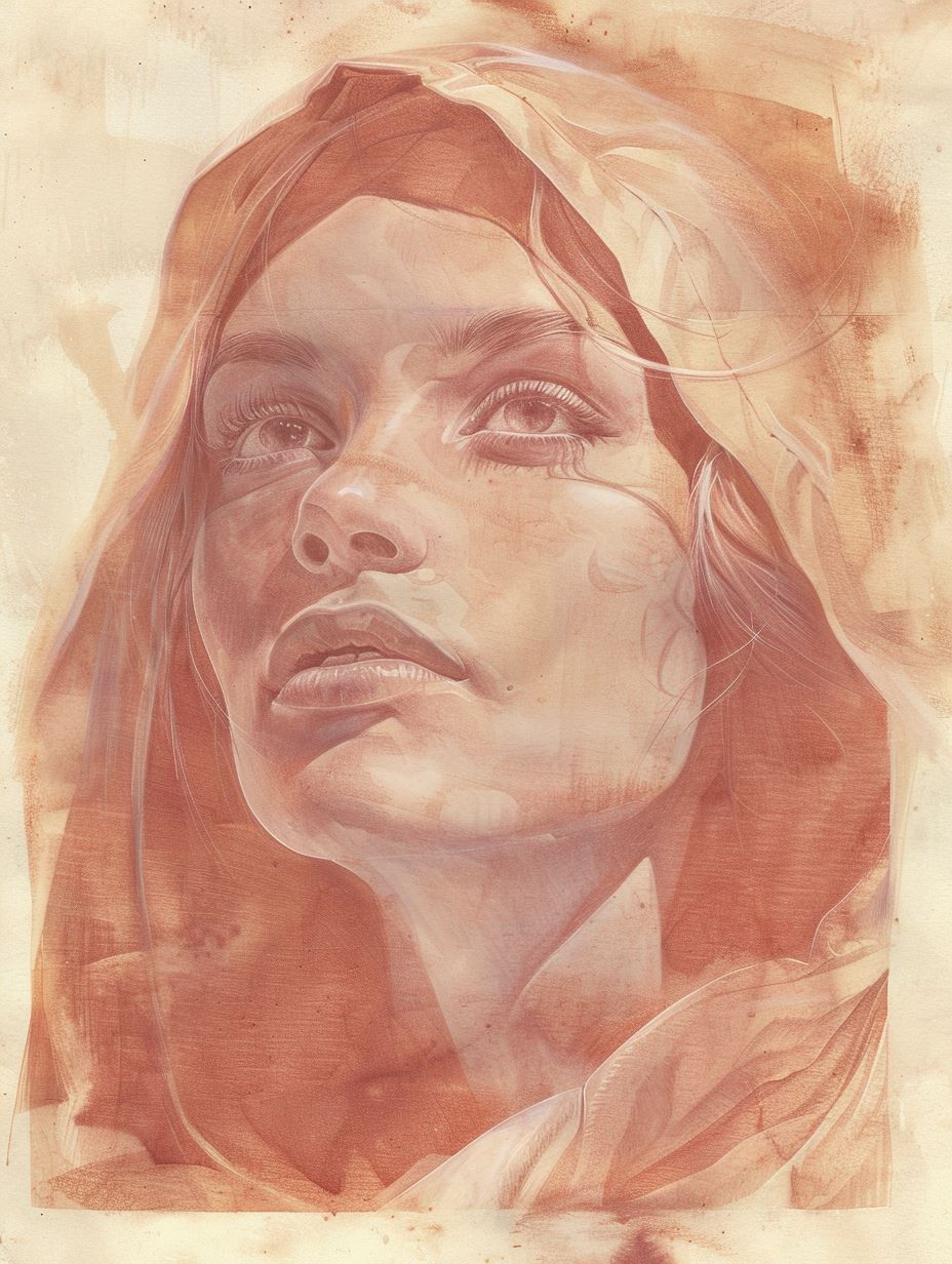 Ethereal Sanguine Portrait Studies - Image 4