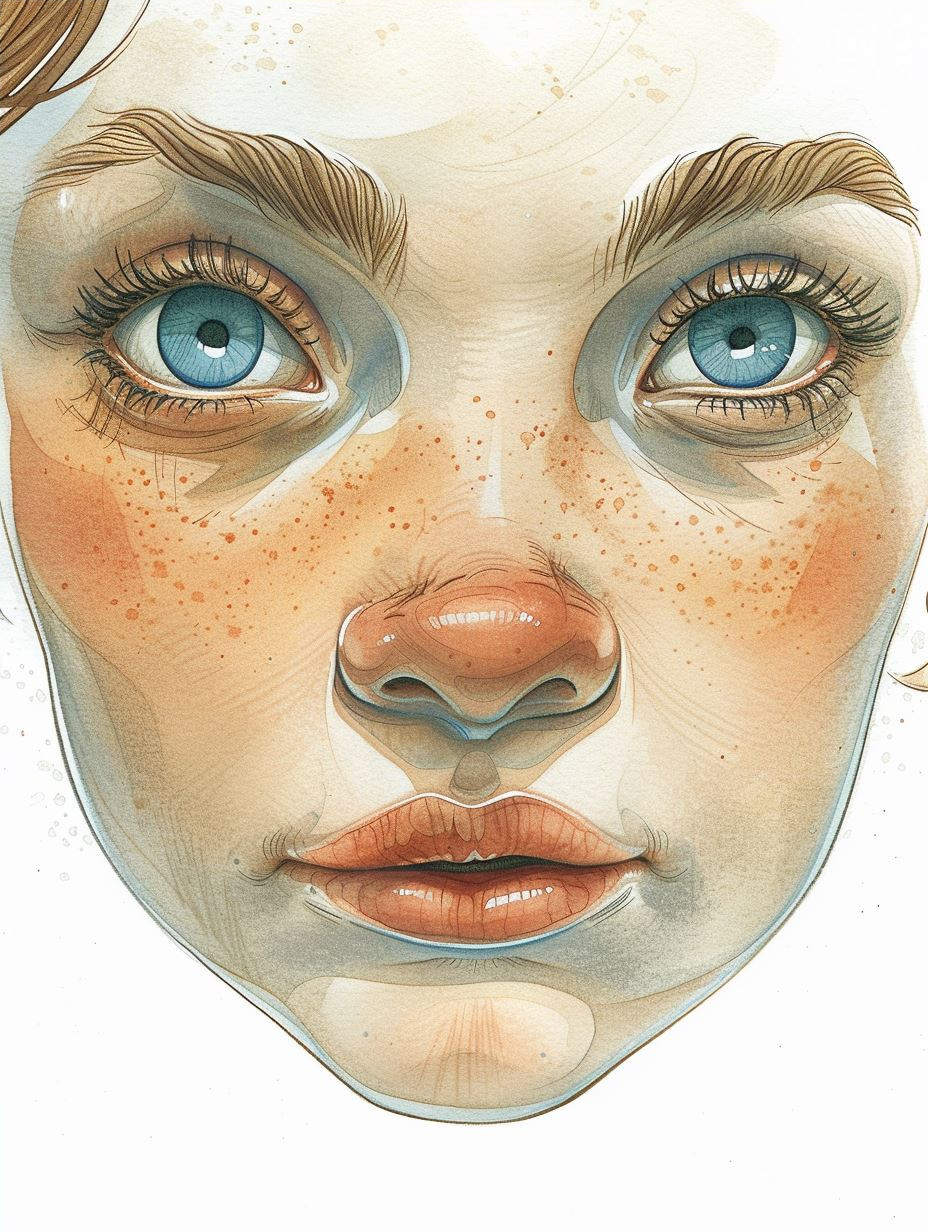Ethereal Gaze: Freckled Portrait Studies - Image 4