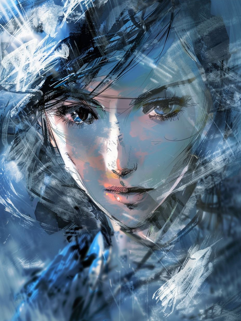 Ethereal Blue Digital Portraits - Image 3