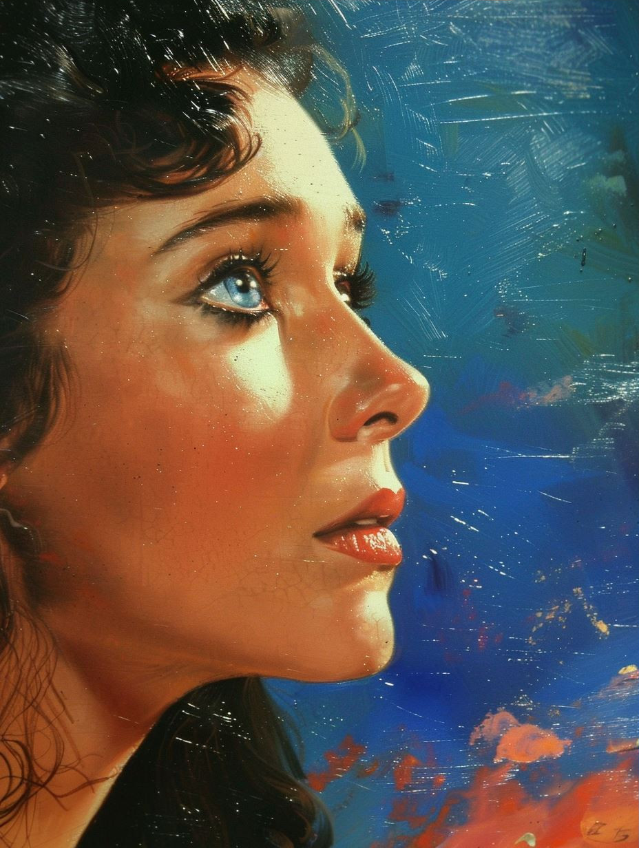 Ethereal Gaze in Deep Blue - Image 3