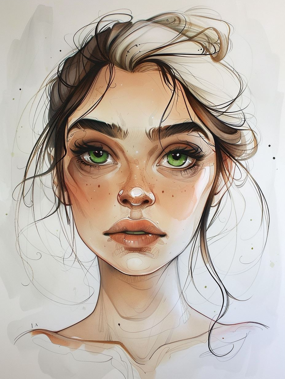 Ethereal Gazes: Digital Portrait Studies - Image 3