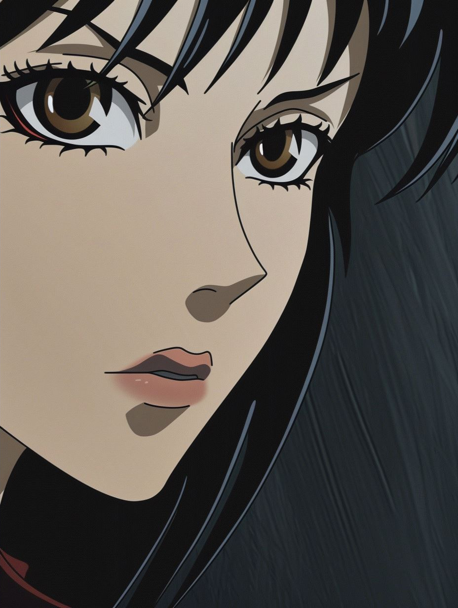 Elegant Noir Anime Portraits - Image 2