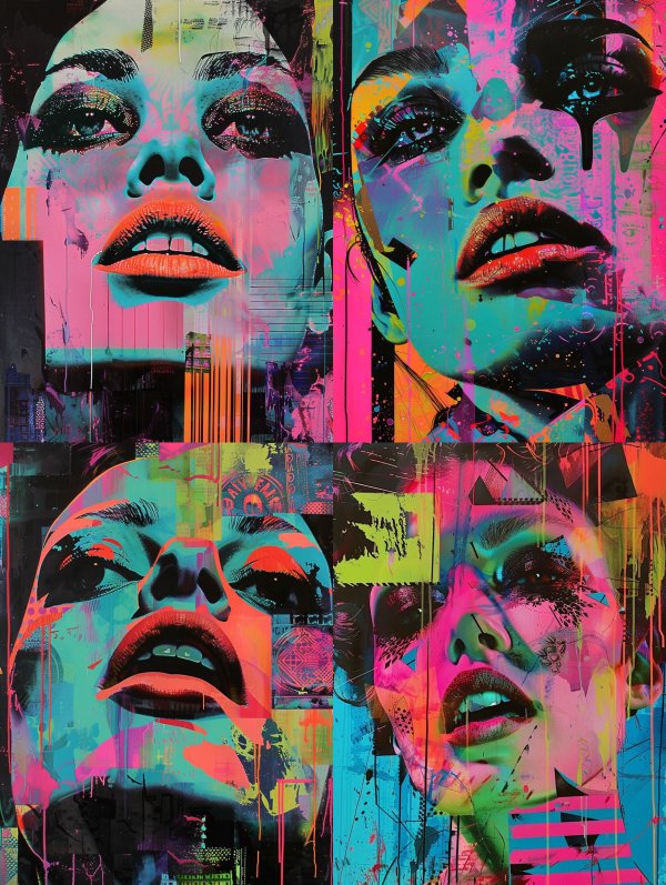 Neon Visions: A Pop Art Quartet
