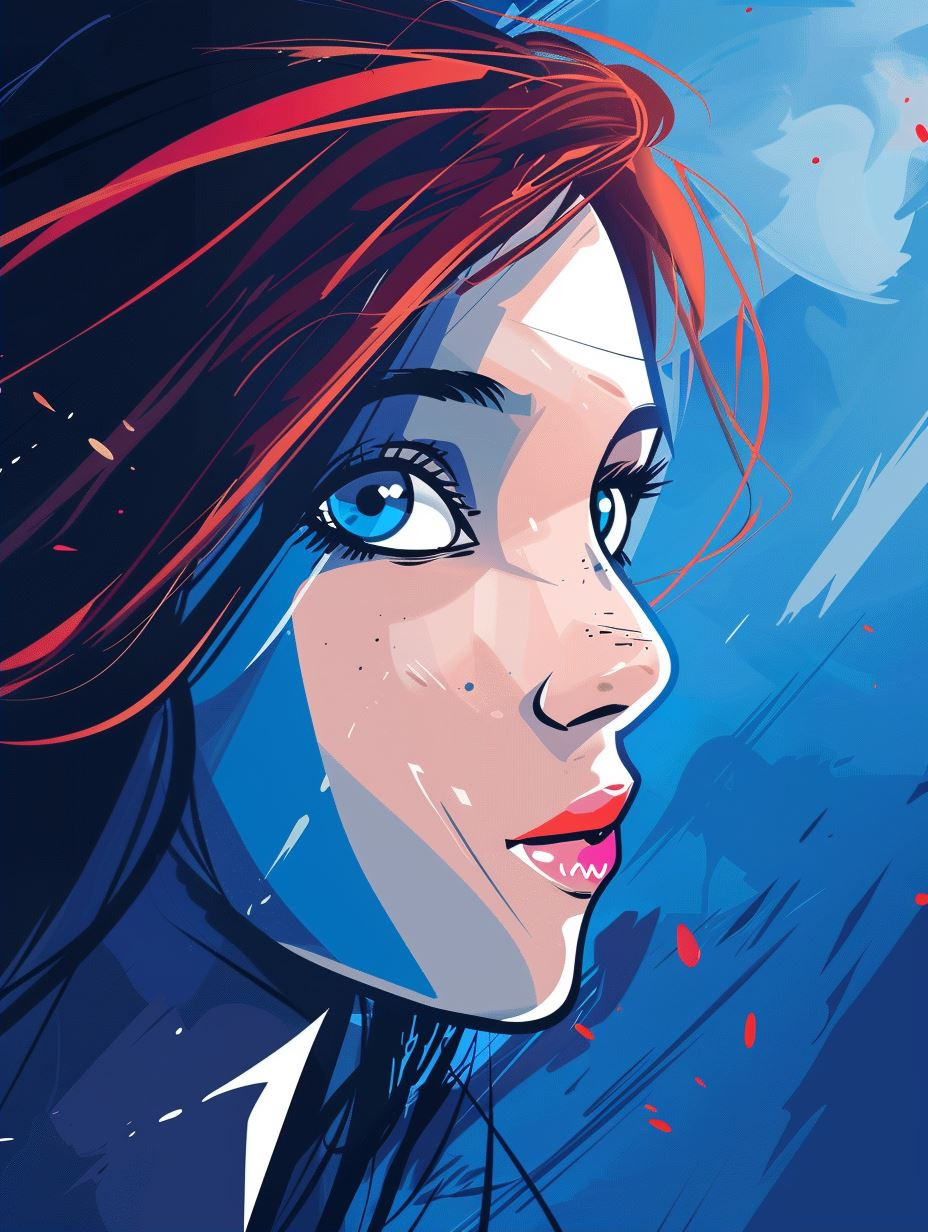 Azure Gazes: A Digital Portrait Study - Image 2