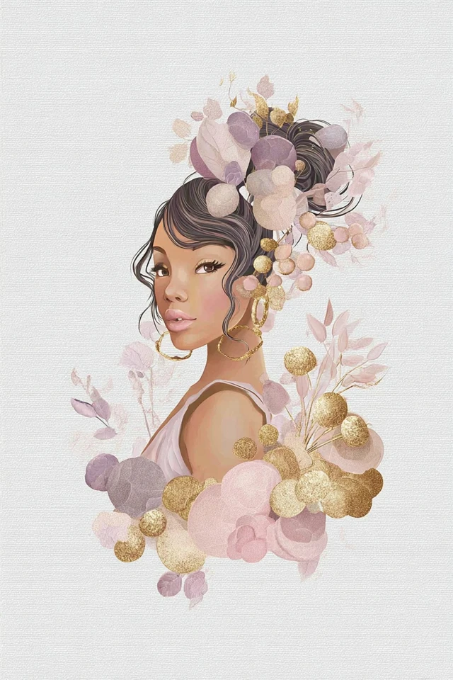 Golden Petal Elegance - Image 1