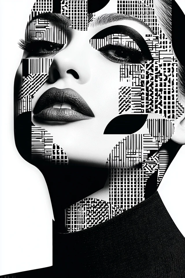 Geometric Noir Elegance - Image 1