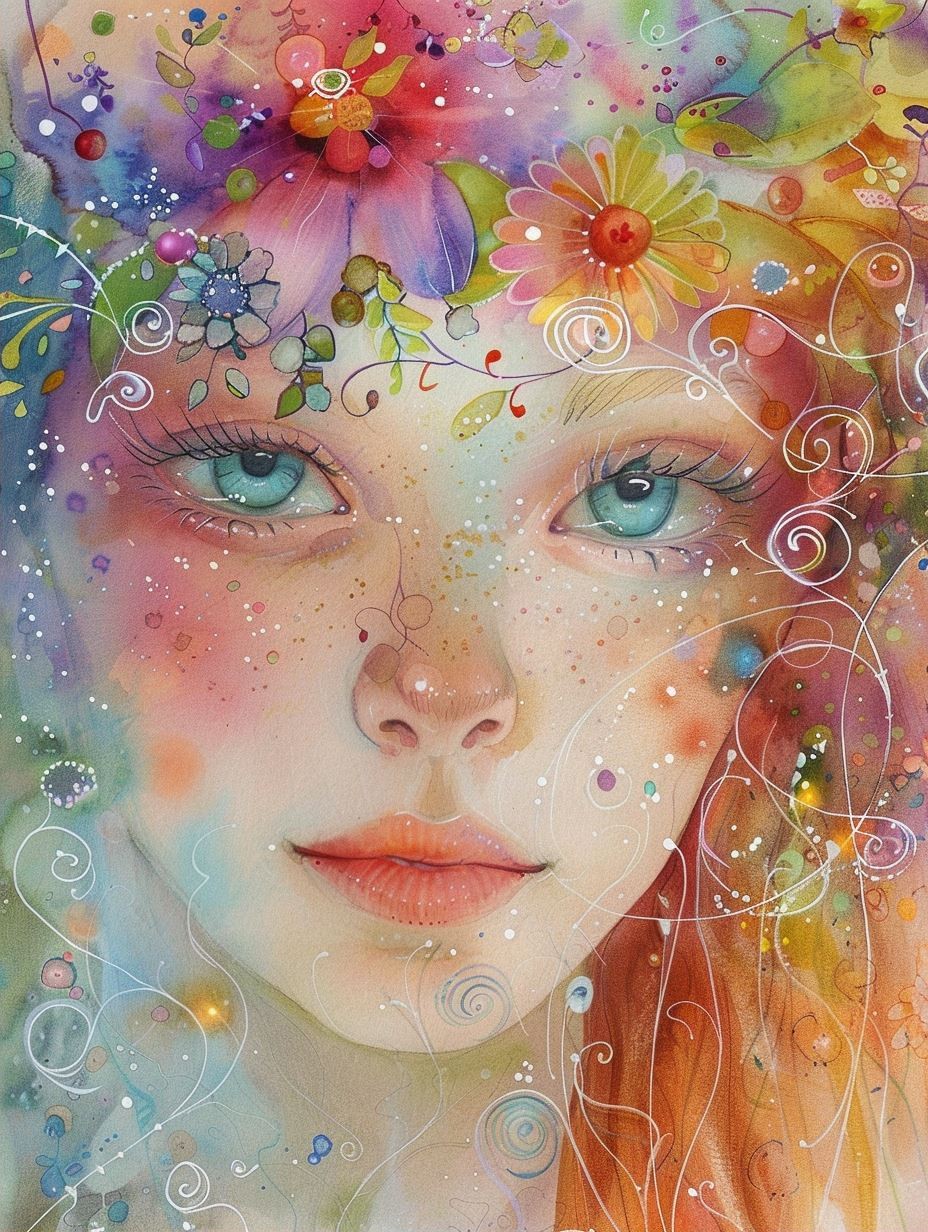 Ethereal Watercolor Dream Portrait - Image 2