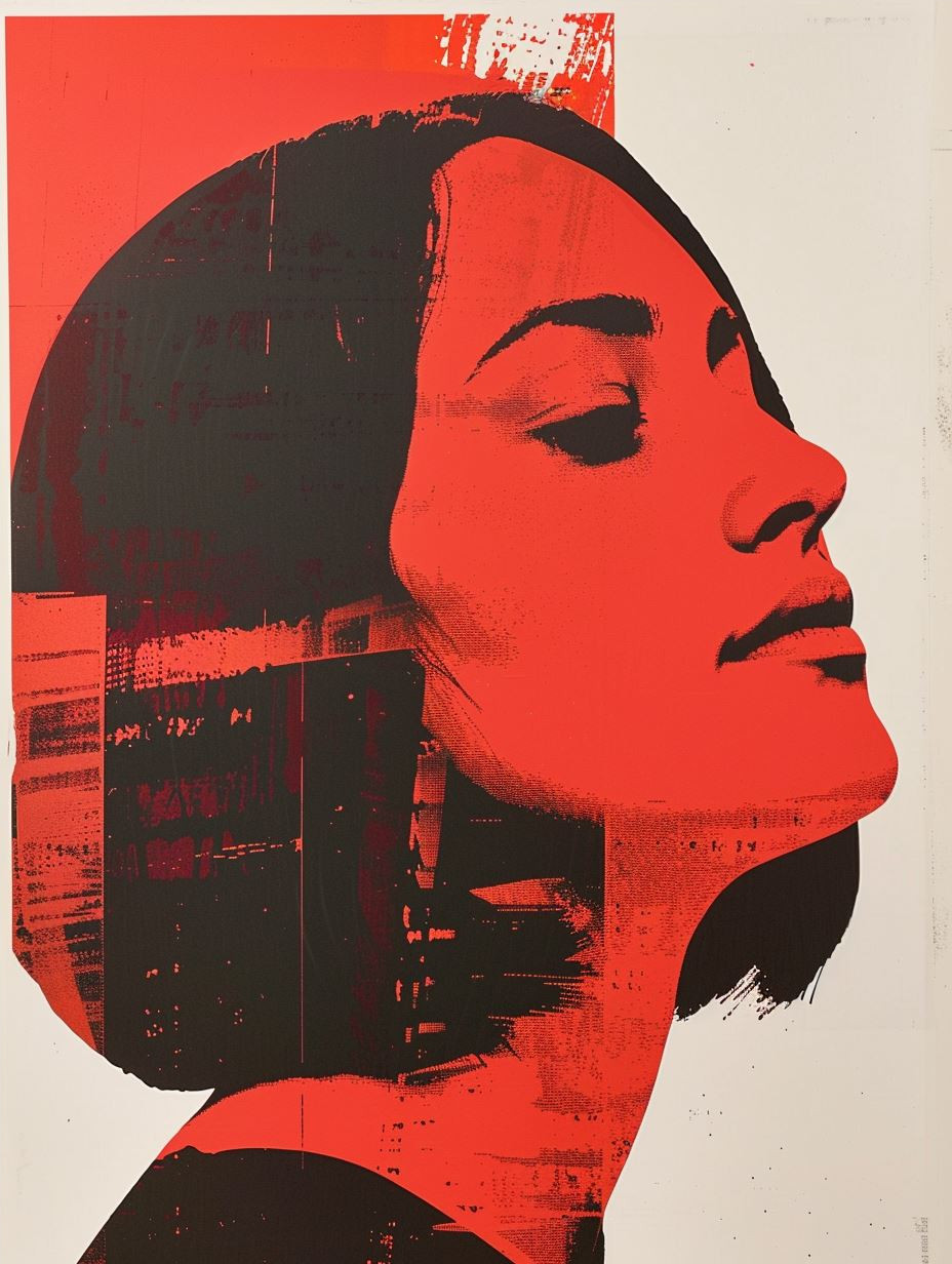 Bold Red Contrast Portrait Study - Image 4