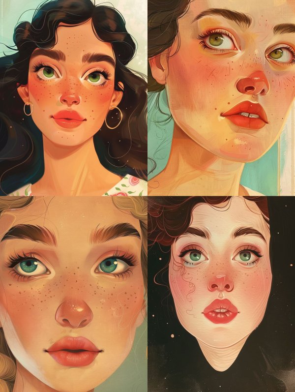 Ethereal Gazes: A Digital Portrait Study