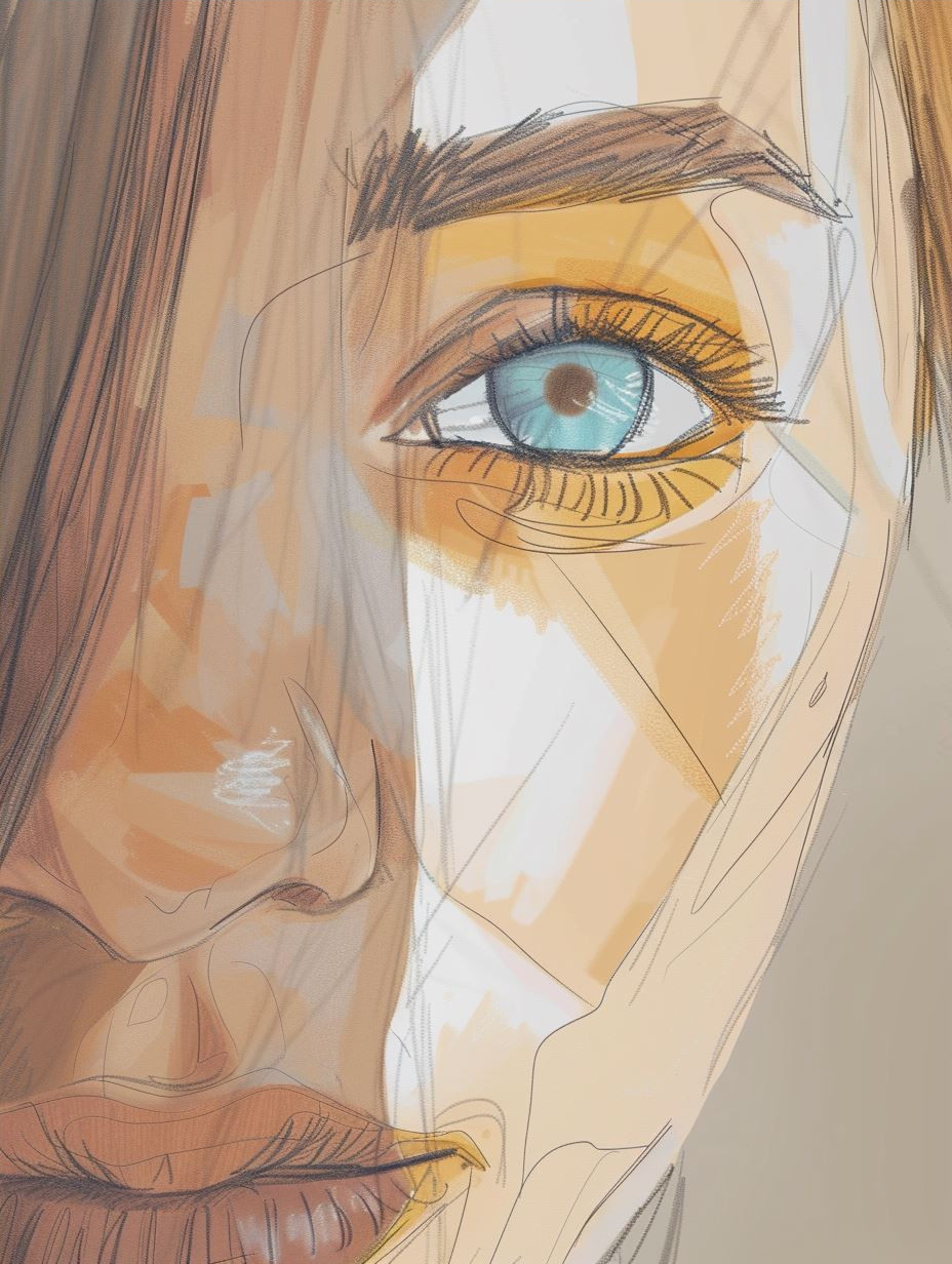 Ethereal Golden Sketch Portrait - Image 4